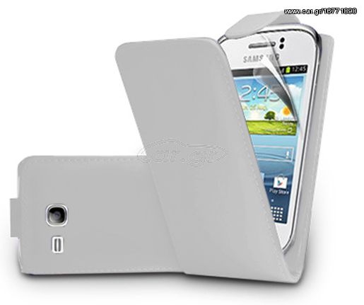 Samsung Galaxy Young 2 (G130) - Δερμάτινη  Θήκη Flip Άσπρη (OEM)