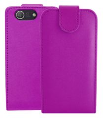 Sony Xperia Z3 Compact D5803 - Δερμάτινη Θήκη Flip Μώβ (OEM)