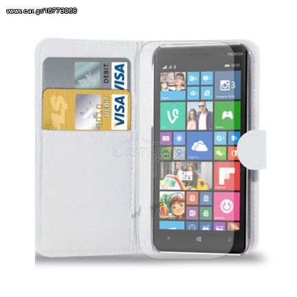 Nokia Lumia 830 Δερμάτινη Θήκη Πορτοφόλι Άσπρο (OEM)