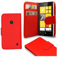 Nokia Lumia 520/525 - Δερμάτινη Θήκη Πορτοφόλι Κόκκινο (OEM)