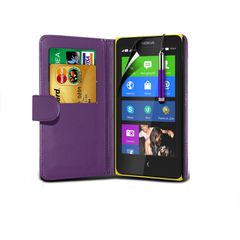 Nokia XL Dual Sim - Δερμάτινη Θήκη Πορτοφόλι Μωβ (ΟΕΜ)