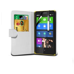 Nokia XL Dual Sim - Δερμάτινη Θήκη Πορτοφόλι Άσπρο (ΟΕΜ)