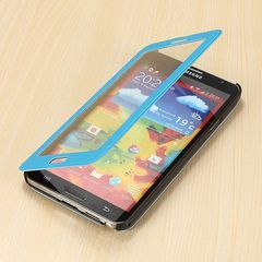 Samsung Galaxy Note 3 N9000 - Δερμάτινη Θήκη Stand Με Παραθυράκι Γαλάζιο (ΟΕΜ)