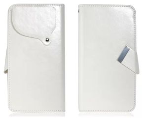 Δερμάτινη Θήκη/Πορτοφόλι για Vodafone Smart III 975 Λευκή (OEM)