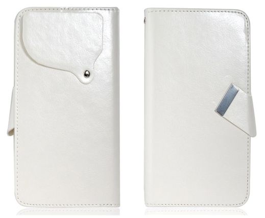 Δερμάτινη Θήκη/Πορτοφόλι για Vodafone Smart III 975 Λευκή (OEM)