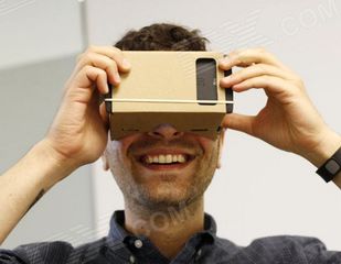 DIY virtual reality glasses w/ NFC for 4~7" Cellphones - Brown -NEJE ZB02