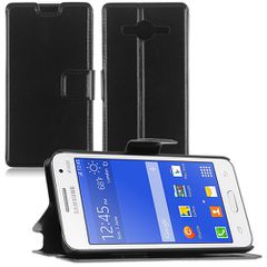 Samsung Galaxy Core 2 G355HN - Δερμάτινη Πορτοφόλι Stand Θήκη Μαύρο (ΟΕΜ)