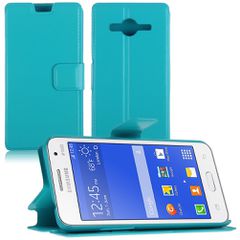 Samsung Galaxy Core 2 G355HN - Δερμάτινη Πορτοφόλι Stand Θήκη Γαλάζιο (ΟΕΜ)