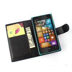 Microsoft Lumia 435 - Δερμάτινη Πορτοφόλι Stand Θήκη Μαύρο (OEM)