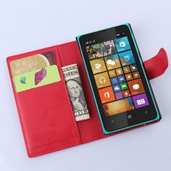 Microsoft Lumia 435 - Δερμάτινη Πορτοφόλι Stand Θήκη Κόκκινο (OEM)