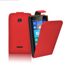 Microsoft Lumia 435 - Δερμάτινη Flip Θήκη Κόκκινο (OEM)
