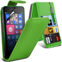 Microsoft Lumia 435 - Δερμάτινη Flip Θήκη Πράσινο (OEM)