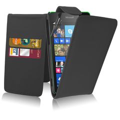 Microsoft Lumia 435 - Δερμάτινη Flip Θήκη Μαύρο (OEM)