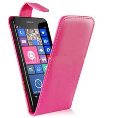 Microsoft Lumia 435 - Δερμάτινη Flip Θήκη Ροζ (OEM)