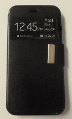 ZTE Blade S6 Plus - Δερμάτινη Stand Θήκη Με Παραθυράκι Και Πίσω Κάλυμμα Σιλικόνης Μαύρο (OEM)