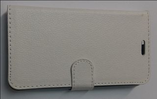 Sony Xperia E4g - Δερμάτινη Stand Θήκη Πορτοφόλι Με Πίσω Κάλυμμα Σιλικόνης Λευκό (OEM)