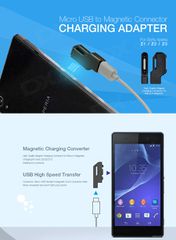 Micro USB to Magnetic Connector Charging Adapter for Sony Xperia Z1 / Z2 / Z3 - Black