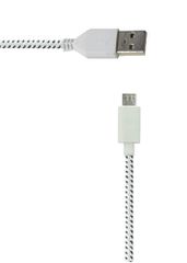 Καλώδιο σύνδεσης Κορδόνι Ancus Colour Stripes USB σε Micro USB Λευκό - Μαύρο EX13662