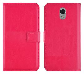 Lenovo Vibe P1m - Δερμάτινη Stand Θήκη Πορτοφόλι Φούξια (OEM)
