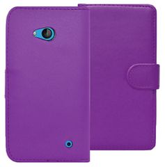 Microsoft Lumia 550 - Δερμάτινη Θήκη Πορτοφόλι Μώβ (OEM)