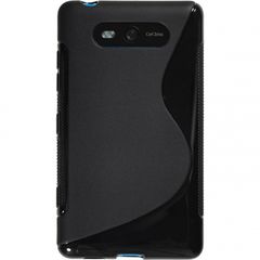 Nokia Lumia 820 Θήκη Σιλικόνης TPU S LINE Μαύρη (OEM)