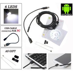 USB ΑΔΙΑΒΡΟΧΗ ΚΑΜΕΡΑ ΕΝΔΟΣΚΟΠΙΟ ΜΕ LED ΓΙΑ ΚΙΝΗΤΑ ΤΗΛΕΦΩΝΑ ANDROID AN98B - (1.5M) (OEM)
