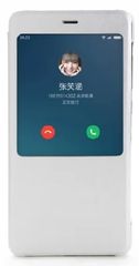 Γνήσια Δερμάτινη Smart Flip Θήκη Με Λειτουργία Smart Wake Up/Sleep για Xiaomi Redmi Note 4 Ασημί (Xiaomi)