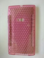 Nokia Lumia 920 Θήκη Σιλικόνης Διαφανή ροζ με Αστερια TPU (OEM)