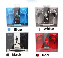 Ακουστικά Bluetooth Άθλησης BT1 Wireless Bluetooth sports headsets headphone necksets for samsung S8 IPHONE 7 plus LG SONY ΑΣΠΡΟ ΧΡΩΜΑ