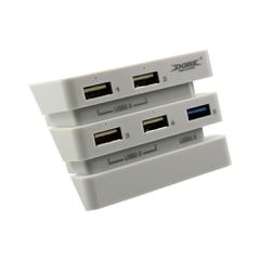 Mcbazel DOBE High Speed 2 to 5 Port 2 3 USB HUB Cable Adapter for PS4 Pro - White