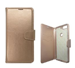 Δερμάτινη Θήκη αναδιπλούμενη για Huawei Y7 (2018) / Y7 Prime (2018) / Honor 7C Χρυσή (OEM)