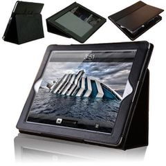 Μαύρη στυλάτη δερμάτινη θήκη για το Apple iPad II / new iPad/ iPad 4