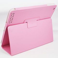 PINK LEATHER FLIP CASE COVER FOR APPLE iPad II / new iPad/ iPad 4