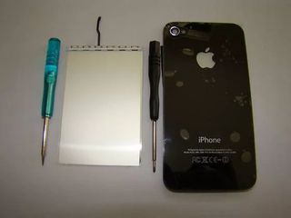 iPhone 4 Back Glass with glowing Apple Logo, Φωτιζόμενο πίσω καπάκι για iPhone 4 Μαύρο