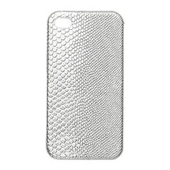 Σκληρή Θήκη Πίσω Κάλυμμα Snake Skin για iPhone 4G / 4S Ασημί