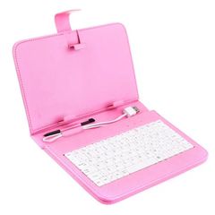 Δερμάτινη Θήκη με πληκτρολόγιο για Tablet 8" - Ροζ