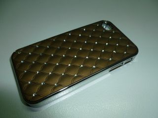 Luxury Bling Diamond Crystal Hard Back Case Cover For Apple iPhone 4 4S 4G Brown I4LBDHCB OEM
