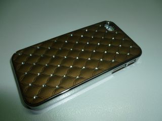 Luxury Bling Diamond Crystal Hard Back Case Cover For Apple iPhone 4 4S 4G Brown I4LBDHCB OEM