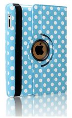 ipad air 2013/ipad 5 Περιστρεφόμενη δερμάτινη θήκη 360 Γαλάζια Με Άσπρες Βούλες