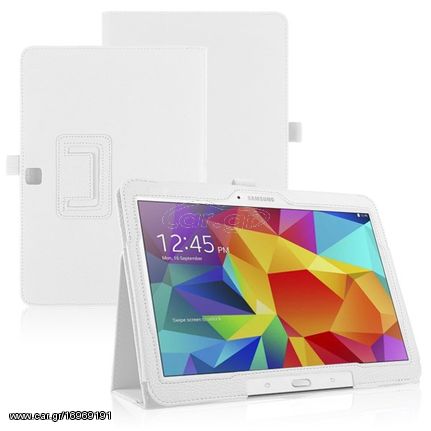 Δερμάτινη Θήκη για το Samsung Galaxy Tab 4 10.1 SM-T530 Λευκή (ΟΕΜ)