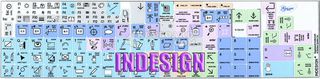 Adobe InDesign Galaxy Series Χρωματιστά Αυτοκόλλητα Apple Πληκτρολογίων με Μαύρους Αγγλικούς Χαρακτήρες (OEM)