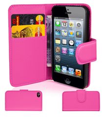 iPhone 4S 4G - Πλαϊνή Δερμάτινη Θήκη Flip Φούξια (ΟΕΜ)