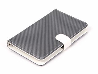 OMEGA INDIANA Δερμάτινη Θήκη Σταντ με Micro USB Πληκτρολόγιο για Tablets 7" Μαύρο/Λευκό OCT7KBIW