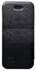 Iphone 5C-Leather Book Case Black-Smoke (Ancus)
