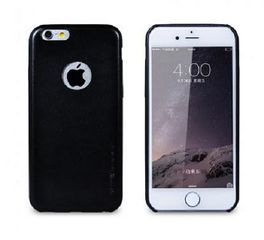 Apple iPhone 6 Plus/ iPhone 6s Plus - Remax Super Leather Θήκη Σιλικόνης Μαύρο RM2-053-BLK