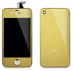iPhone 4S Μεταλλικό Χρυσό LCD + Touch Screen + Frame Assembly + Home Button + Battery Cover