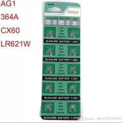 Μπαταρίες_Type: AG1 LR621 364A CX60 1.55V 180mAh 6.8*2.1mm Button Coin Cell Alkaline Battery 1.55Volt