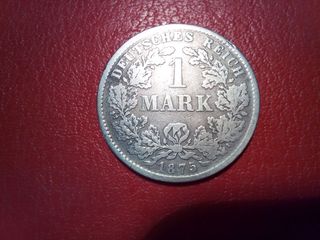 1 Mark D 1875 , GERMANY , silver