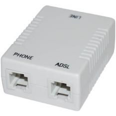ADSL filter and splitter for a telephone line and a modem for ISDN