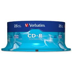 Verbatim CD-R Recordable Disk on Spindle 52x Speed 80min 700Mb 25 pack